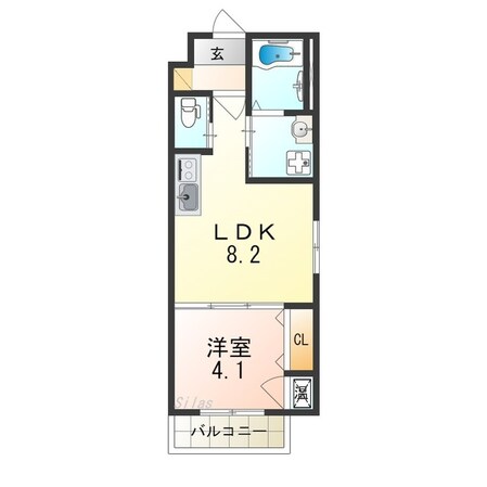 七道駅 徒歩6分 2階の物件間取画像